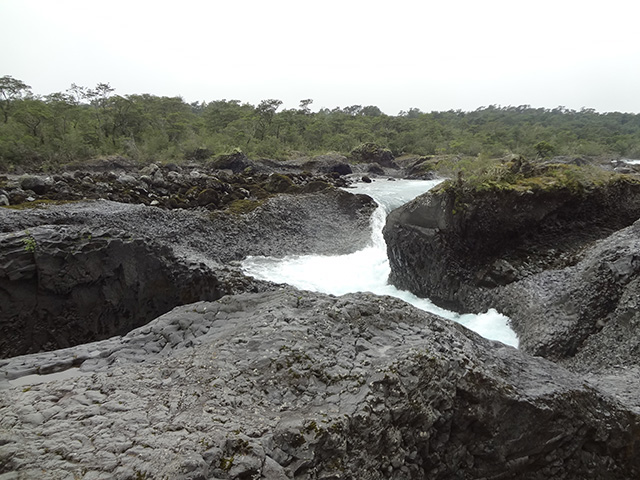quedas do rio Petrohue, habitat de trutas - Chile quedas do rio Petrohue - Chile